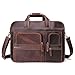 Produktbild WHWH Crazy Horse Leder Leder Casual Business Aktentasche große Kapazität 17 Zoll Laptop-Tasche Top Layer Leder Herren Tasche wasserdicht,Coffee-OneSize