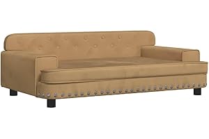 vidaXL Cama para Perros de Terciopelo marrón 90x53x30 cm, sofá para Perros, Cama para Cachorros, Asiento para Perros, sofá para Mascota