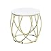 Produktbild Laptopständer DD Beistelltisch, Nordic Round Marmor Ecktisch, Eisen Sofa Couchtisch, Wohnzimmer Snack Tisch -Werkbank (Farbe : Gold)