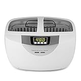 Digital Ultraschallreiniger, Yokkao Digitales Ultraschallreinigungsgerät mit LED Beleuchtung 2.5 Liter für Reinigung von Brille Schmuck Zahnbürsten Zahnersatz - Weiß