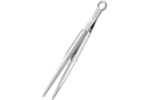 RÖSLE Pince à pâtisserie, pincette de cuisine pour dresser, décorer et garnir avec précision des mets, desserts et tartes, acier inoxydable 18/10, passe au lave-vaisselle, Silber