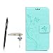 Produktbild Huawei P9 Hülle, Huawei P9 Schutzhülle, Alfort 3 in 1 Lederhülle Fashion Design Premium PU Leder Hohe Qualität Tasche Case Cover Kasten Abdeckung Wallet für Huawei P9 5.2" Smartphone Funktion Standfunktion Unterstützte Telefone und Magnetverschluss mit Schmetterling ( Grün ) + Alfort Schwarz Stylus Pen + Netter Staub Stecker