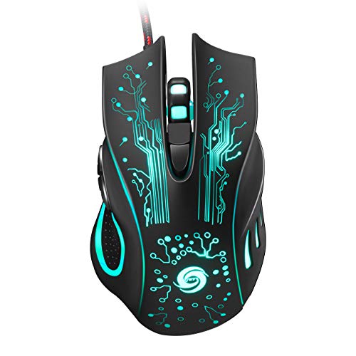 Gaming Mouse, Pictek USB Wired Mouse 3200DPI 6 Button Optical Sensor Gaming Mouse, 7 Color LED RS.648 (73.00% Off) - Amazon