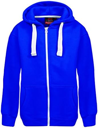 New in Unisex Kids Girls Boys Plain Fleece Zip-up Hoodie Hoody Sweatshirt top Ages 1-13 Available in Black, Charcoal, Purple, Navy, Hot Pink, Royal Blue and Wine