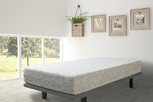 VELFONT – Frottee-Matratzenbezug aus 100% elastischer Baumwolle mit Blumen-Print – Beige – verfügbar in verschiedenen Farben und Größen – 140×190/200cm - 4