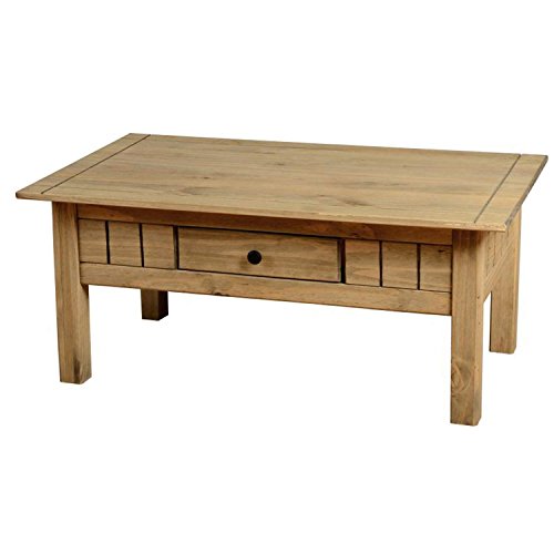 Home Discount Panama 1 Drawer Coffee Table, Natural Oak