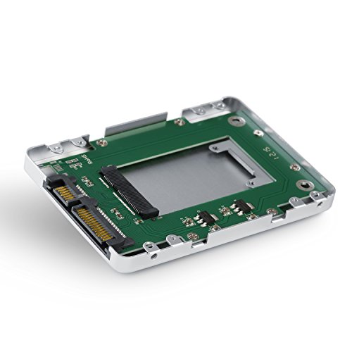 CSL 2,5″ mSATA zu SATA Adapter-Gehäuse / Festplatten-Gehäuse / Laufwerksrahmen | Konverter Adapter | bis zu 6 Gbit/s | 9mm | silber | Aluminium - 2
