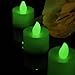 Produktbild 4 Stück Elektrische Teelichter mit LED Grün - Batterie Votivkerzen mit Beweglicher Flamme für Party, Deko von PK Green