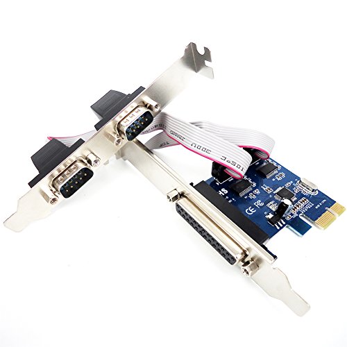 SIENOC PCI Express PCI-E PCI Express DB25 paralelo LPT1 DB9 RS232 Serial Port tarjeta adaptador verde 2 puertos RS 232 RS232 Serial com paralelo DB25 PCI-E Express PCIe Card Tarjeta Convertidor