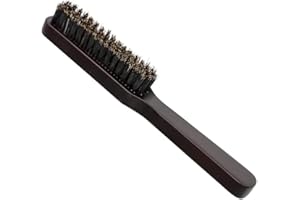 kieyeeno Brosse à Barbe, Brosse à Cheveux en Poils De Sanglier Manche en Bois Brosse Demelante Cheveux Coiffure Moustache Outil De Toilettage et Antistatique Réduisant la Casse des Cheveux 1.0 unité