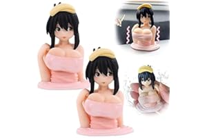 EHOTER Kanako Chest Shaking Anime Figure Ornaments Interessante Anime Figur Modell Statue Kawaii Spielzeug für Auto Haus Desktop Dekoration Ornamente Sammlung als Geschenke (2PCS)