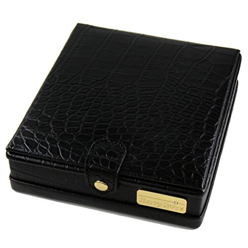 IV Harry Ivens Reise Schmuckbox Kroko-Kunstleder schwarz