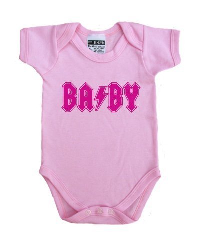 BA/BY Rock Babygrow AC/DC Homage PINK 6-12 months