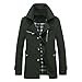 Produktbild Herren Mantel feiXIANG Männer Winter warme Jacke Parka Hooded Jacke schlanke Buttons Outwear Herbst (Armeegrün,L)