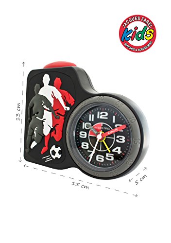 JACQUES FAREL ACB716FO-G Fußball Wecker Junge Kinderwecker Kunststoff Analog Licht Alarm Fußballwecker schwarz - 3
