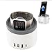 Produktbild Crysle Apple Watch Stand Nachttisch Modus Ladestation für Apple Watch Serie 2 / Serie 1, 4-Port USB Power Ladegerät und Phone Holder Ladung Dock Station für iPhone 7,7 Plus, iPad, Samsung und vieles mehr