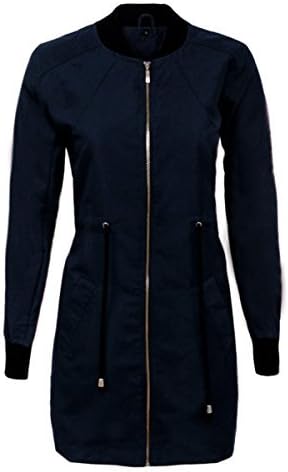 AMBER APPAREL NEW LADIES LONG SLEEVE ZIP UP TUNIC LONGLINE BOMBER JACKET MA1 DRAWSTRING TOP COAT - STONE_10