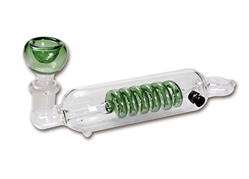 smokerSFinest Glaspfeife mit Kühlspirale 180 mm Grün #SF