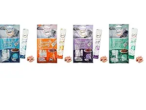 Gnawlers Smooth Creamy Treat for Cats with Tasty Crab Flavour x5 + Salmon x5 + Chicken Liver x5 + Mussel x5 ( Pack of 20 ) Newly Launched