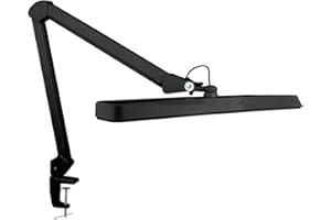 Neatfi (Nouveau modèle) XL Lampe de travail à LED de 2,500 lumens, lampe de bureau super brillante de 30W, Température de couleur corrélée, 162 LED SMD (CCT avec Pince, Noir)