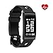 Produktbild Fitness Tracker-Armband mit Handgelenk basierend Herzfrequenz Blut & Druck Monitor, IP68 Wasserdicht Smart-Armband mit Schritt Tracker Schlaf Monitor Kalorienzähler Schrittzähler Armbanduhr für Android und IOS, schwarz