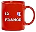 Produktbild France Fußball WM Fanfest Gruppen bedruckte Kaffeetasse Bürotasse mit Spruch Motiv Trikot Frankreich, Größe: onesize,rot