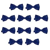 Maße der Fliege: 12 x 6 cm DonDon 10er Set Herren Fliege 12 x 6 cm gebunden und längenverstellbar dunkelblau