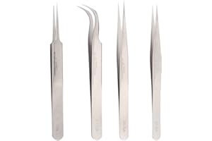 PWSHYMI Pinzas a Prueba de ácido Antimagnético de Acero Inoxidable Herramienta de Reparación de Relojes de Alta Dureza Juego de Pinzas de Precisión de Acero Inoxidable Profesional Accesorio(00 SA) Tweezer