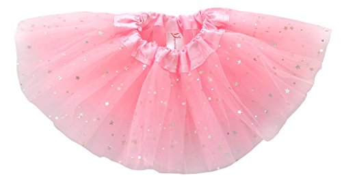 Dancina Baby Girls' Toddlers Tutu Glitter Triple Layer Tulle Pink