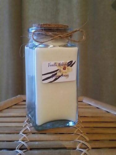 Large, Handmade, Vanilla Scented Candle, Soy wax, Eco friendly, Gift for Mum, Gift for Dad, Vintage glass, by Heaven Senses, 10 oz