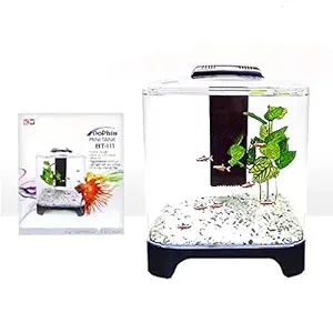 Kw Dophin Mini Tank BT-111 | Dimension L: 21.4cm B : 15cm H : 25cm | Capacity : 5.6Ltr | Ideal for Betta Fish Or Small Fishes