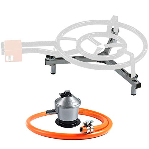 Garcima - Set paellero Gas Bricolemar (Soporte Universal sobremesa Garcima + regulador Gas butano Kabra + Manguera butano Kabra)