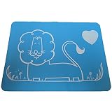 SZTARA Cartoon Lion Pattern Silicone Placemat Kids Students Table Mat Waterproof Heat Resistant Tableware Blue