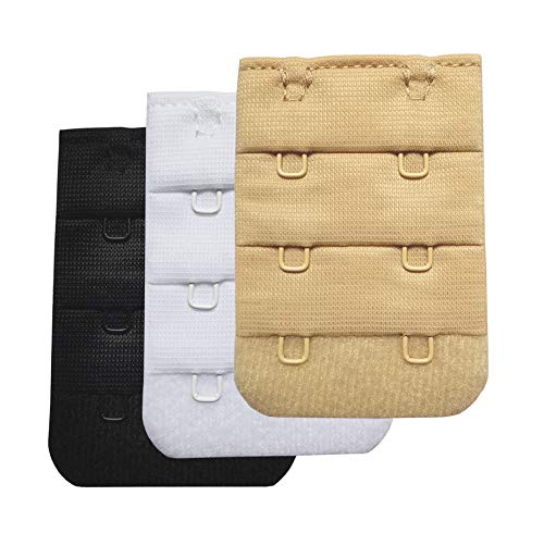 SUREMATE Extension de Bande de Soutien-Gorge 2 Crochets / 3 Crochets / 4 Crochets Extensions de Sangles de Soutien-Gorge - Salle de Respiration - Paquet de 3 (2 Hook, M)