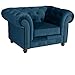 Produktbild Max Winzer® Sessel Orleans, petrol (blau), Samtvelours, Chesterfield, 135 x 100 x 77 cm