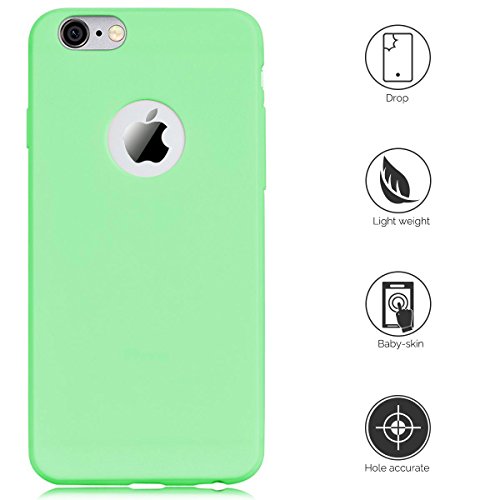iPhone 6S Plus Funda  Carcasa iPhone 6 Plus  Anfire Carcasa Silicona gel TPU para Apple iPhone 6S Plus   6 Plus  5 5 Pulgadas  Ultra Delgado Suave Mate Goma Protectora Caso Flexible Caja Ligero Back Case Cover Anti Rasgu  os Anti Choque Tapa Color Jalea - Verde
