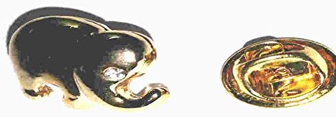 gold elephant with crystal eye Lapel Pin Badge / tie pin, in gift box
