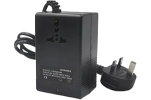 Dojimayisc 200W Voltage Converter 220V to 110V Transformer Down Transformer Voltage Converter Travel Adapter Black UK Plug