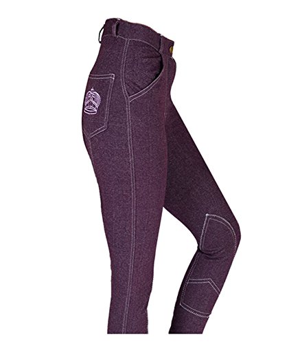 Childrens-Kids-Girls-Equestrian-Horse-Riding-Competition-Jumping-Crown-Stretch-Denim-Look-Jodhpurs