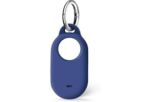 ISKIP Samsung SmartTag2 Case, Silicone Case Compatible with Samsung Galaxy Smart Tag2, SmartTag2 Cover with Keychain (Dark Blue)