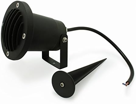 4 x Opus Outdoor Gu10 Garden Spike Lights - Metal Grid and Glass Cover with 16 cm Spike No Plug - Ground Mount or Wall Lights IP65 Matt Black Pack