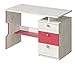 Produktbild Schreibtisch Kindertisch NUKI Kinderzimmer Babyzimmer (Norwegische Kiefer - Himbeere)