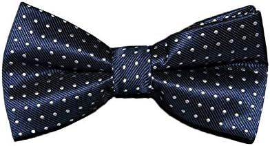 TIES R USHand Made Navy And White Polka Dot Mens Bow Tie
