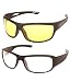 Shvas Wrap Around Sports Unisex Sunglasses Night Drive Combo (NIGHTDRIVECOMBO|Yellow) RS.297.00