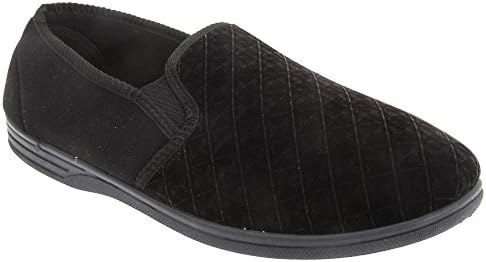 Zedzzz Mens Kevin Velour Twin Gusset Slippers