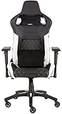 T1 Race - Fauteuil Gaming de Bureau en Similicuir, Montage Facile, Ergonomique, Hauteur Réglable et Accoudoirs 4d, Confortable avec Dossier Inclinable - Noir/blanc