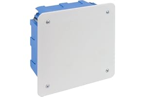 Electraline 60390 Scatola cassetta di derivazione da incasso per cartongesso IP40 (105x105x50mm) con coperchio e viti