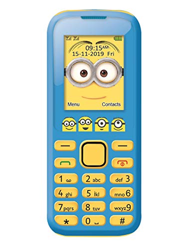 Gru: Mi Villano Favorito Despicable Me GRU, Minions-Teléfono Móvil con Bluetooth, cámara, Doble SIM, Radio, Auriculares (Lexibook GSM20DES), Color Azul/Amarillo