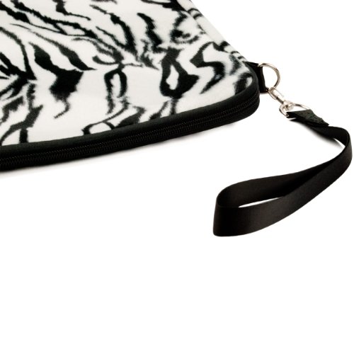 Vangoddy Kunstfell Notebook-Schutzhülle für 39,6 cm (15,6 Zoll) Notebooks, Hülle Shock Resistant Stoßfest Pouch Notebooktasche 39,6 cm (15,6 Zoll) Notebook für Acer Aspire Style Sony Vaio Asus Fujitsu Lifebook Samsung Serie Toshiba Satellite Apple Macbook Pro HP (schwarz-weiß Zebra) - 4