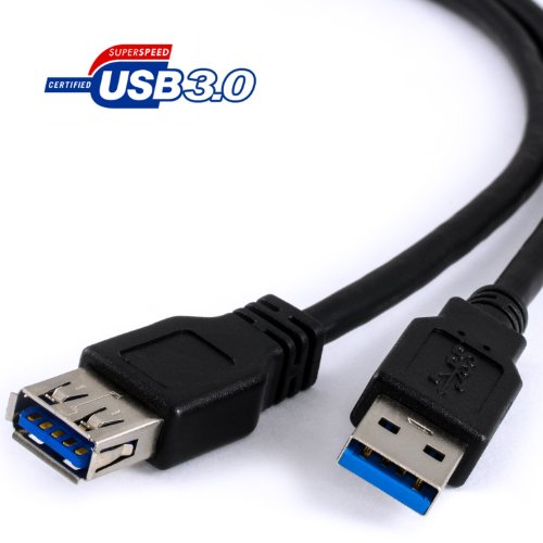 3,0m (Meter) – CSL – USB 3.0 Super Speed Verlängerungs-Kabel | Stecker A zu Buchse A | Kabel Verlängerung | bis zu 5 Gbit/s | schwarz - 3